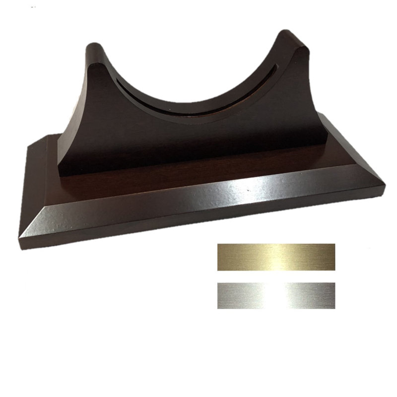 Base de berceau simple pour guindeau et instruments de halo avec plaques de ton argent et ton doré, Acajou