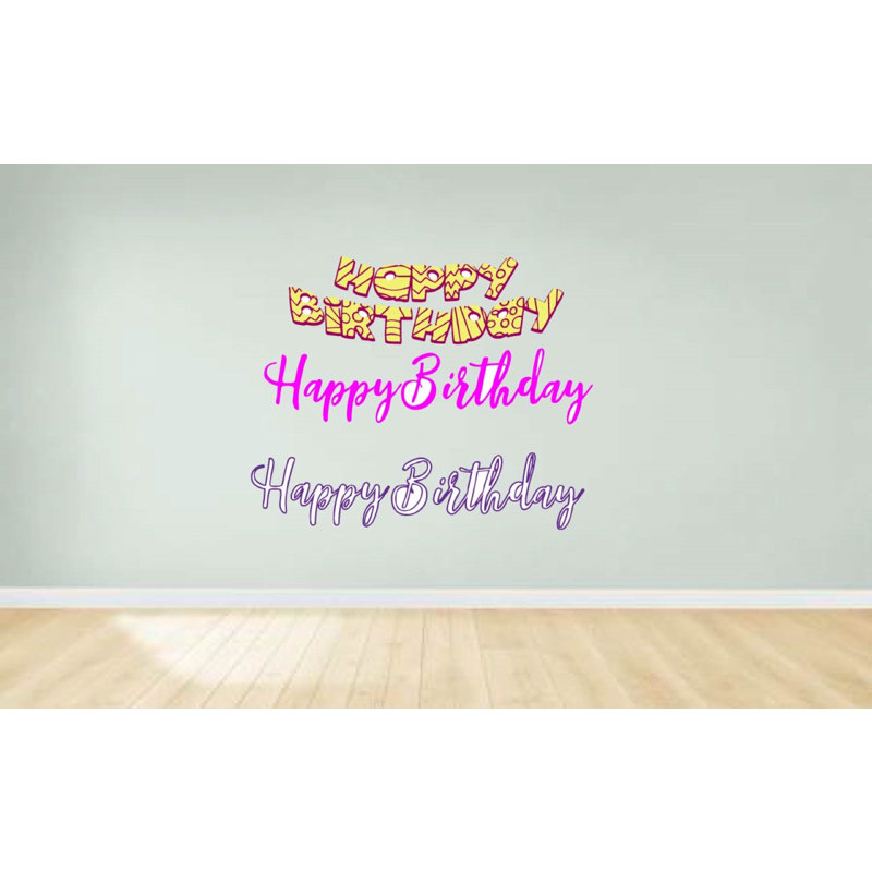 Adhésif décoratif en vinyle Cartoon Greetings joyeux Birthday, H 10 po x l 8 po