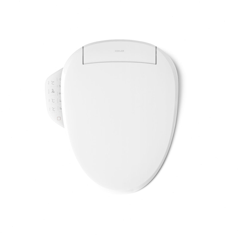Purewash E725 Elongated Bidet Toilet Seat With Remote Control, White