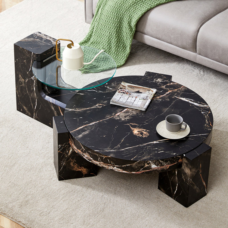 The detachable double-decker coffee table, Black