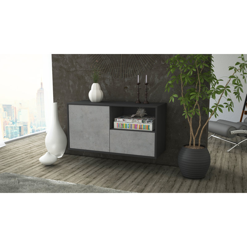 Pomroy Unfinished Floating TV Stand, Concrete