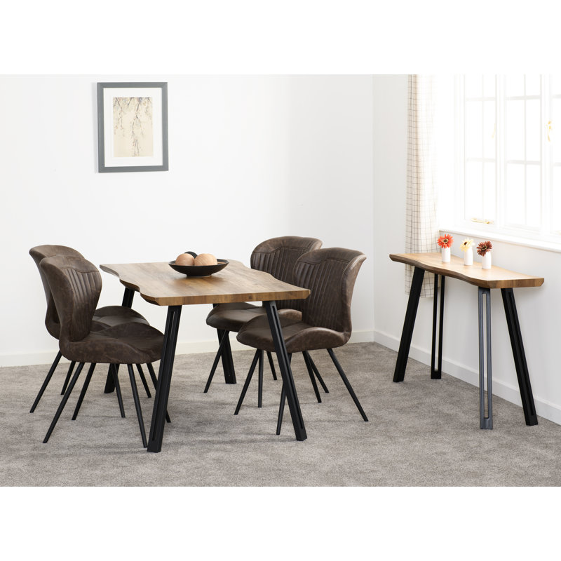 Alexsandra Wave Edge Dining Table, Medium Oak
