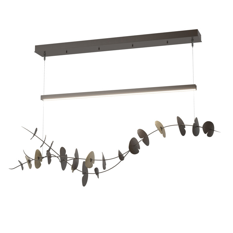 Luminaire suspendu 1 lumière Lily, Or doux, Bronze huilé