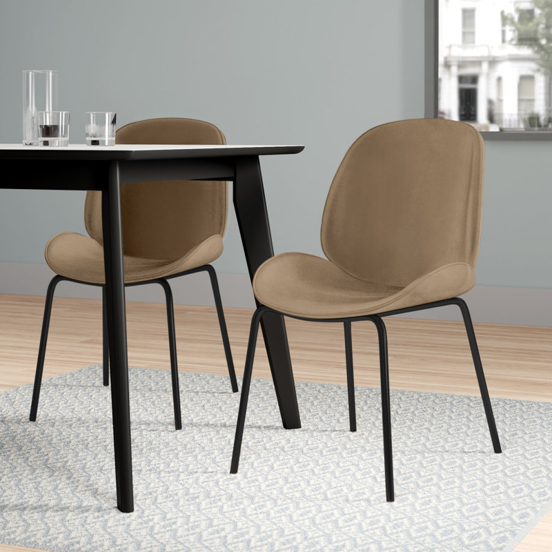Lawson 58.0cm H Velvet Upholstered Side Chair, Burgundy, Black