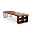 Table de conférence en pin massif avec tablettes de rangement ouvertes-133677351