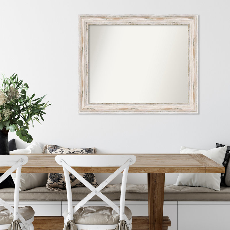 Gemini Solid Wood Rectangle Wall Mirror, 32" H x 43" W