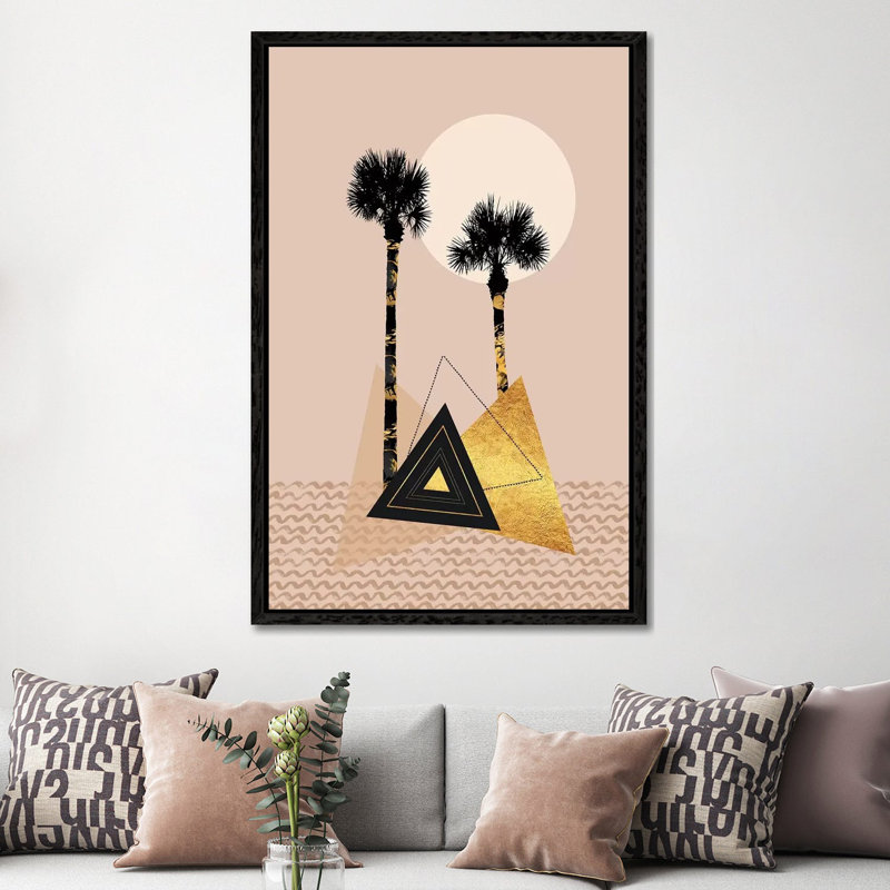 Little Palm Island by Melanie Viola - Print on Canvas, Black Framed, 152.4cm H x 101.6cm W x 3.81cm D