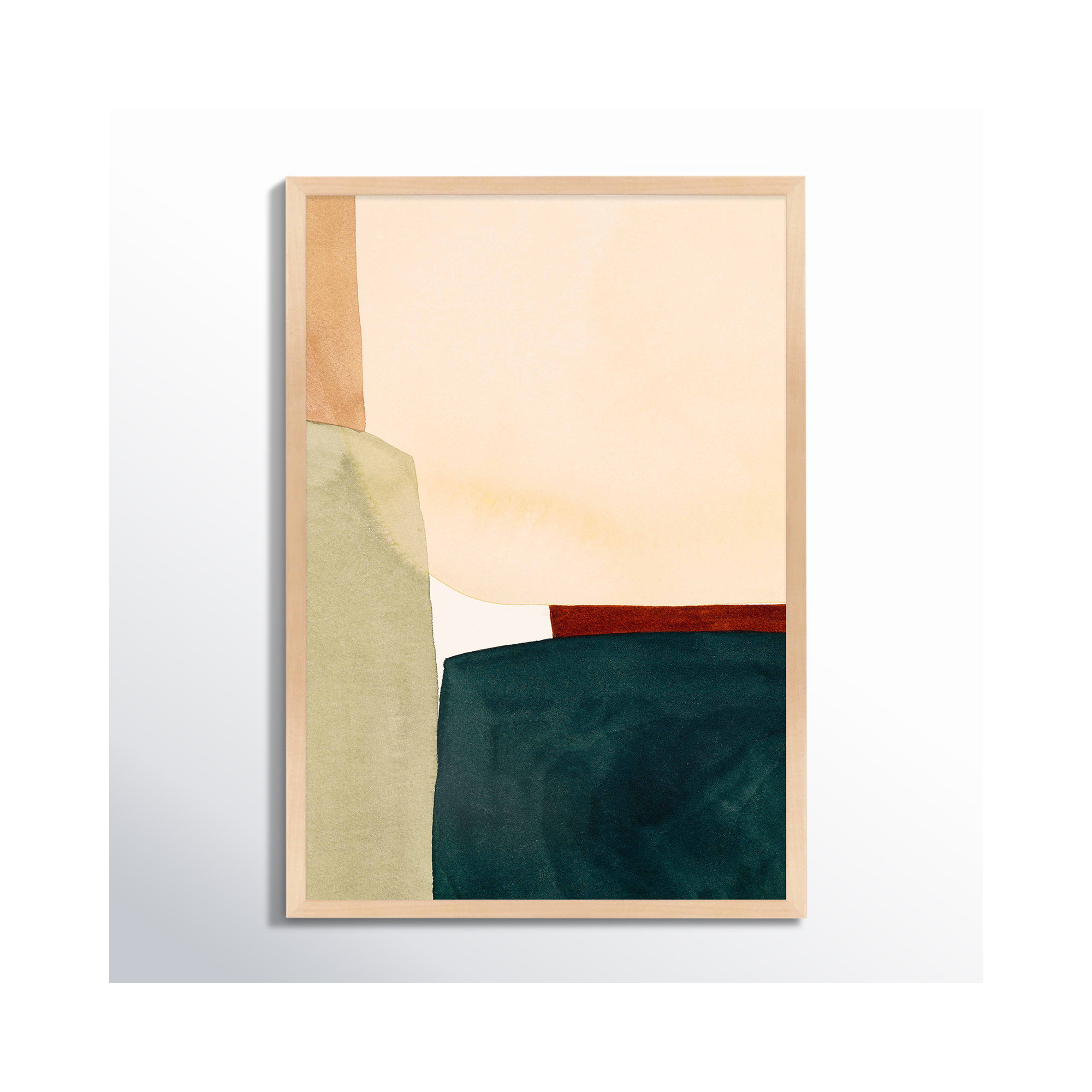 In The Depths Of Turquoise by Julia Balfour, 20" H x 14" W x 1.25" D, Maple Picture Framed Paper
