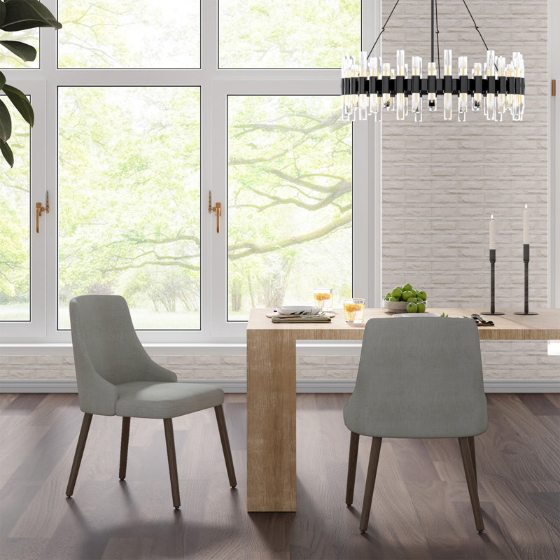 Chaise d'appoint rembourrée Kanalu, Gris