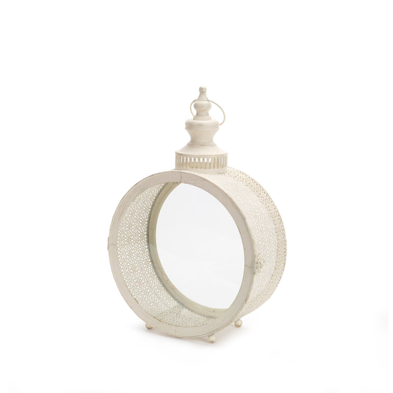 Tabletop Lantern, 17.5" H x 5.5" W x 12" D, White