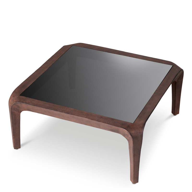 Coffee Table Quentin Oxidized Look Black Glass