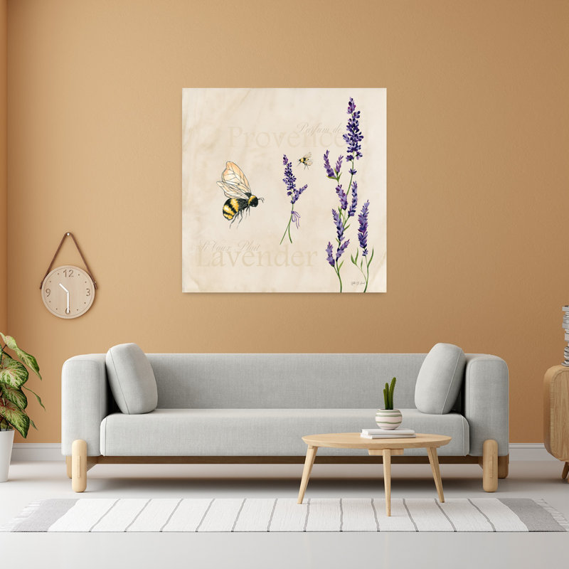 Art de jardin lavande ivoire avec abeille, H 48 po x l 48 po