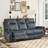 85.43'' Wide Classic Microfiber Manual Reclining Sofa With Dual Side Pull Levers & Nailhead Trim (Set Of 2)-113431945