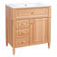 Meuble-lavabo de 30 po avec lavabo, meuble-lavabo en bois avec tiroir rabattable, 2 tiroirs à fermeture en douceur, 1 porte à fermeture en douceur, bois massif et panneau de fibres à densité moyenne, poignées en bois élégantes