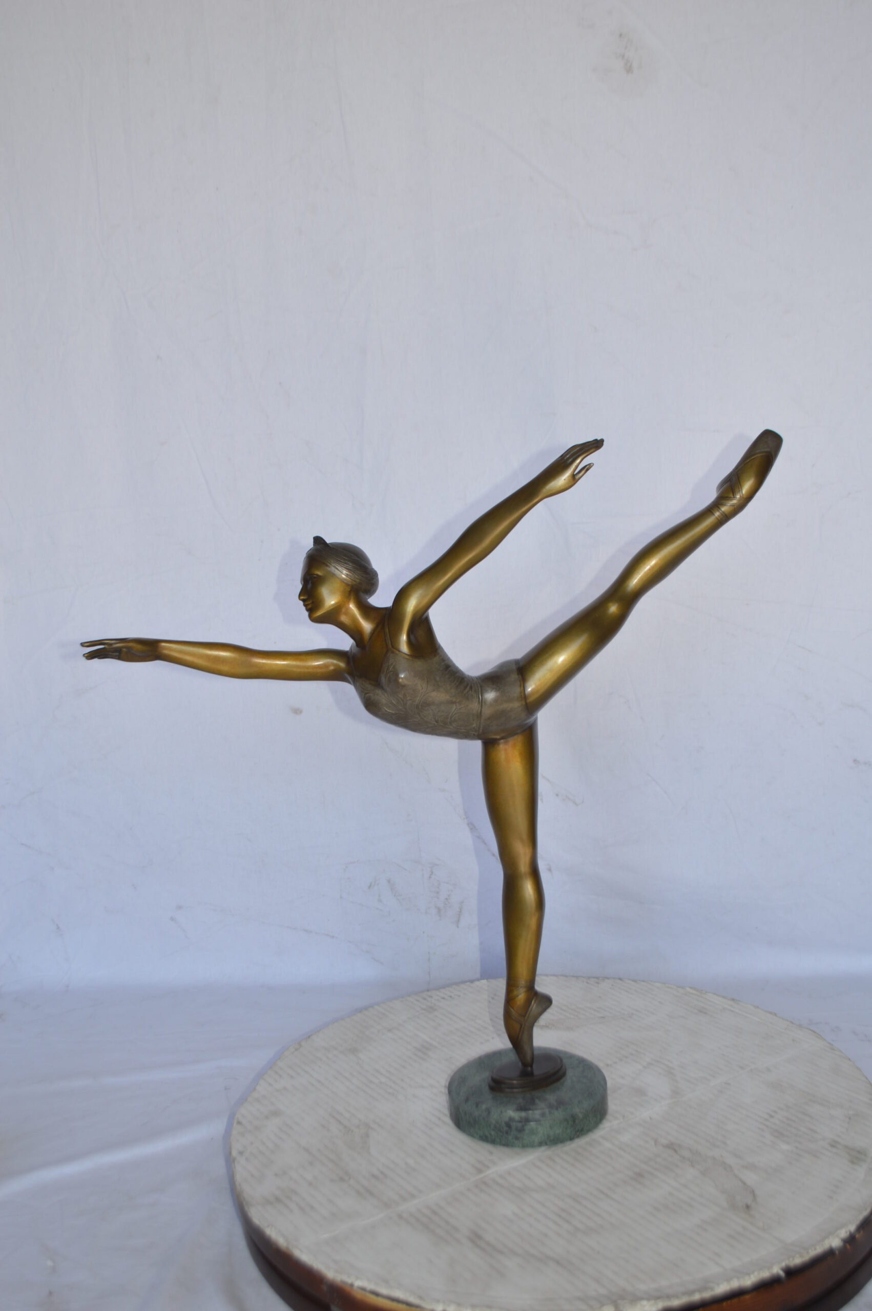 Wildon Home® Lawndale Ballerina Dancing in Action Bronze Statue - Size:  25\, image size:1702x2560