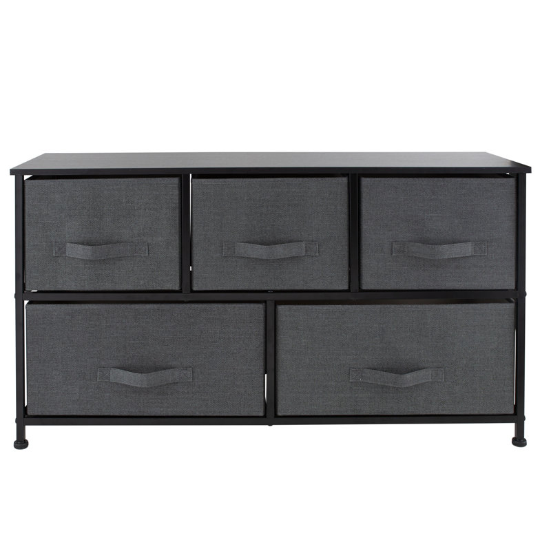 Gray Steel 39.37'' Industrial 5-Drawer Storage Dresser