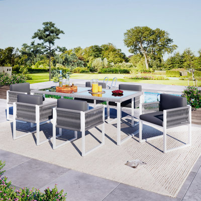 6 - Person Patio Dining Set with Rectangular Table
