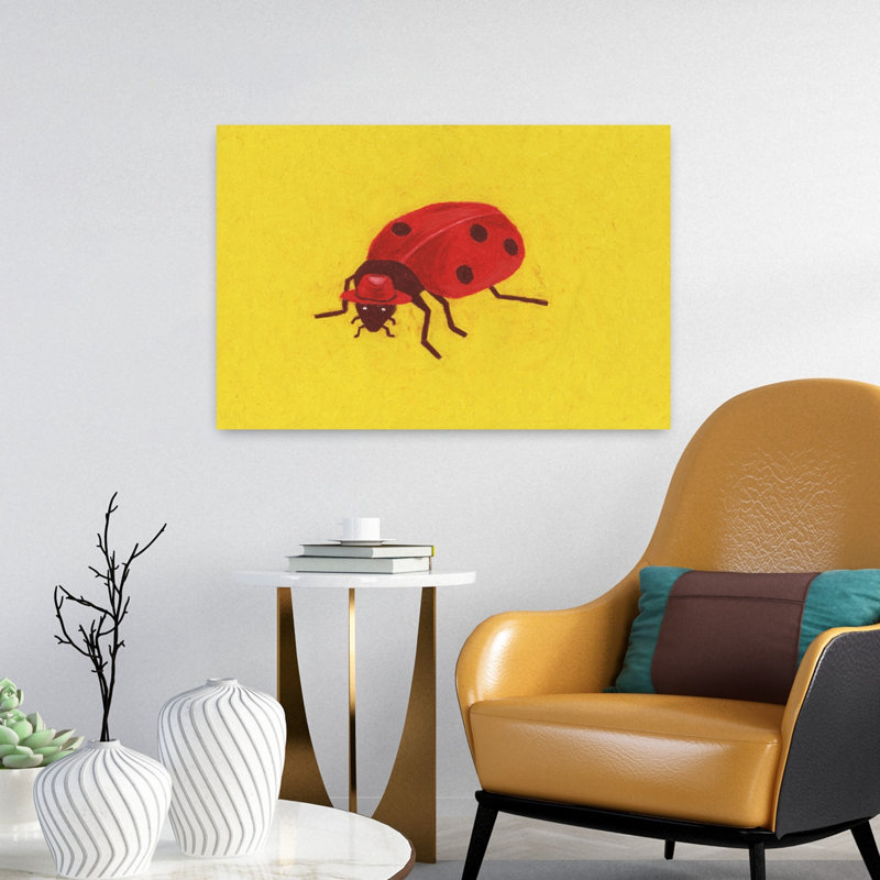 Art contemporain, art contemporain de coccinelle, H 16 po x l 24 po