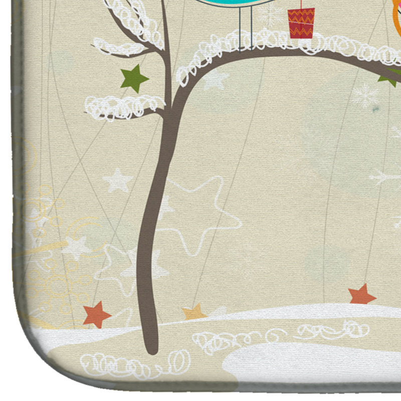 Tapis de noël entre amis caniche, Noir