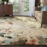 Dossett Floral Hand-Tufted Beige/Brown/Pink Area Rug