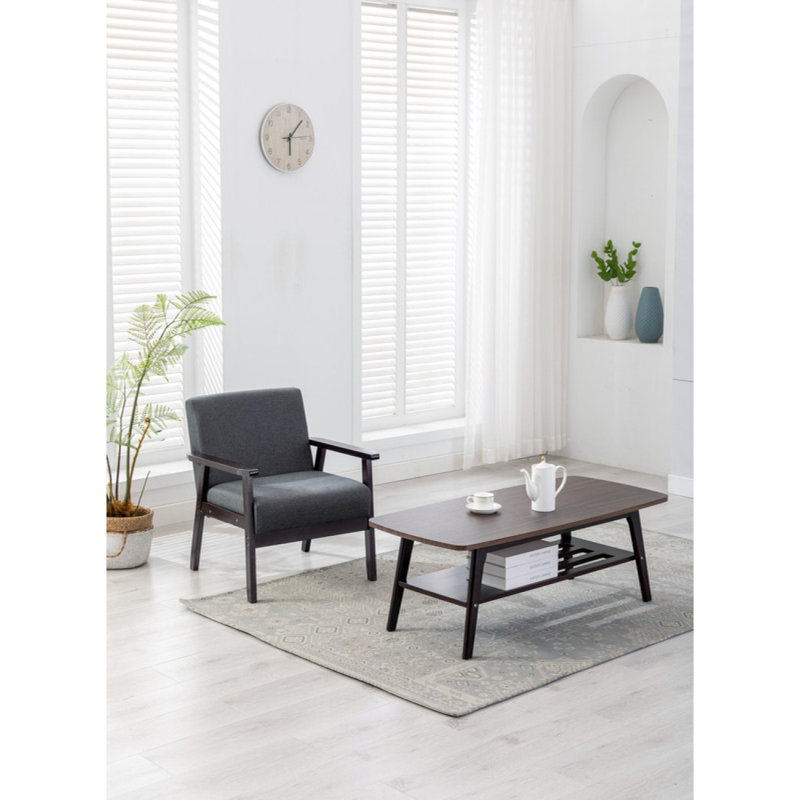 Ensemble de table basse et chaises, Gris foncé