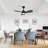 30 Inch Indoor Ceiling Fans with Lights and Remote Control, DC Slient Motor, Dimmable, Reversible, Timmer, 3 CCT, Black