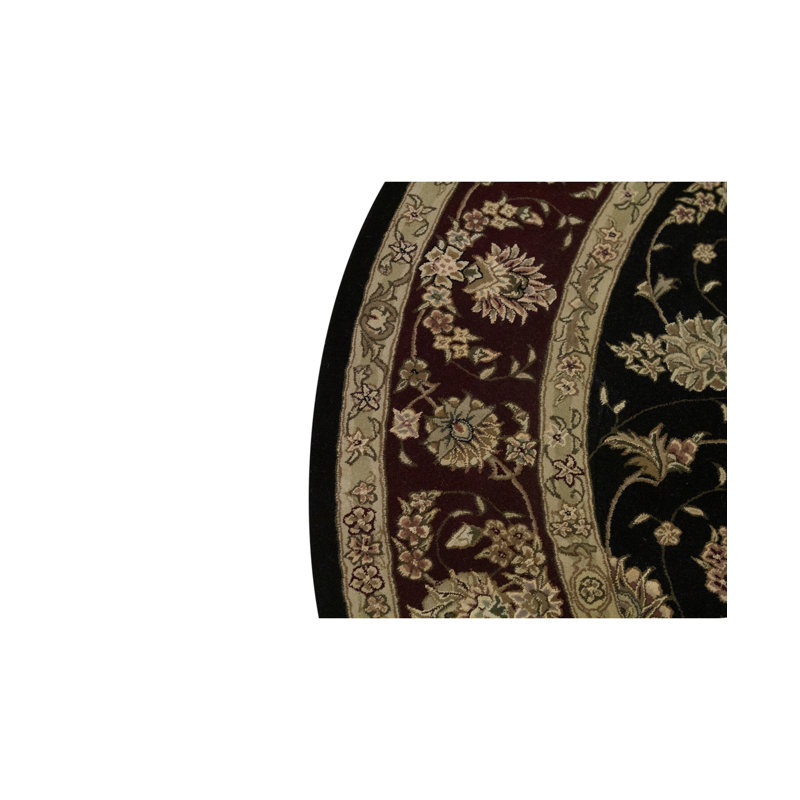 Tapis noir et rouge de haute qualité noué à la main