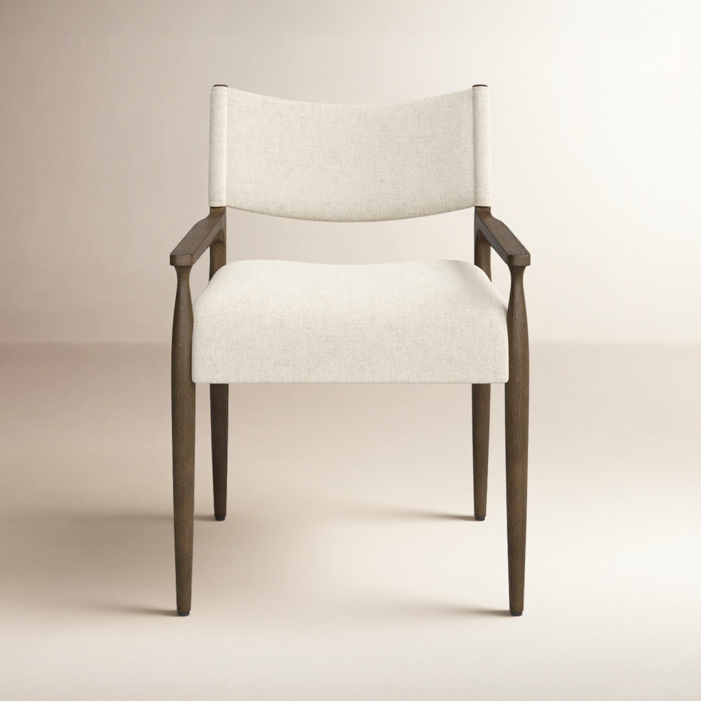 Yokum Dining Armchair, Antique Walnut, Antwerp Natural