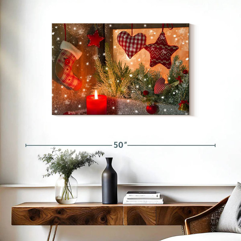 Décorations de Noël rouges, H 24 po x l 36 po