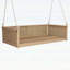 Lit de balançoire en bois d'extérieur classique, cadre en rotin de jardin avec longues cordes pour la piscine, la cour arrière-434121456