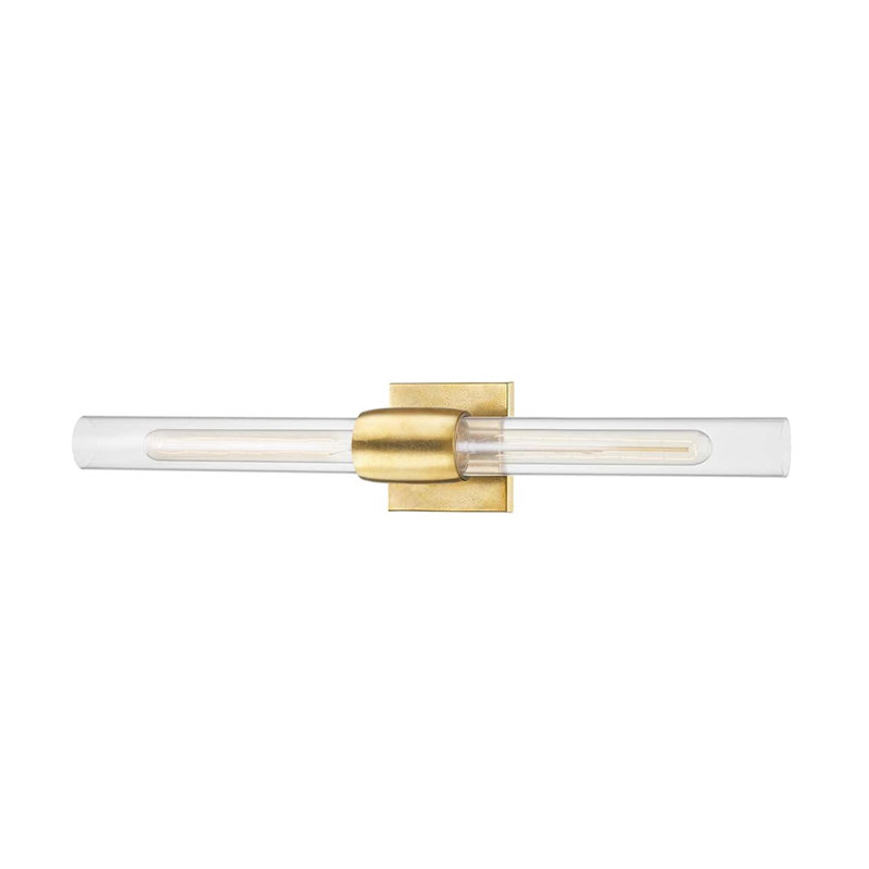 Hogan 2 Light Wall Sconce - Burnished Nickel, Aged Brass