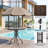 6 Pieces Patio Dining Set With 65″ Umbrella, Outdoor Table And Chairs With 31.5″ Round Glass Table, 4 Folding Textilene Chairs, Patio Dining Set With Steel Frame, For Poolside, Backyard(brown)-1803158941