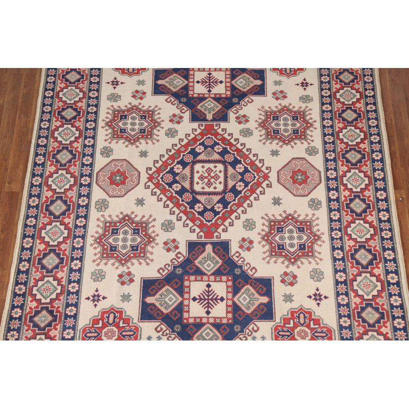 Tapis oriental géométrique Kazak 7 x 9