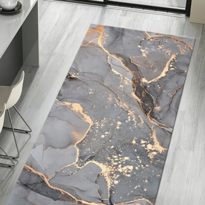 Stylish Non Woven Soft Type Rug with Intricate Floral Print for Enhancing Home Décor