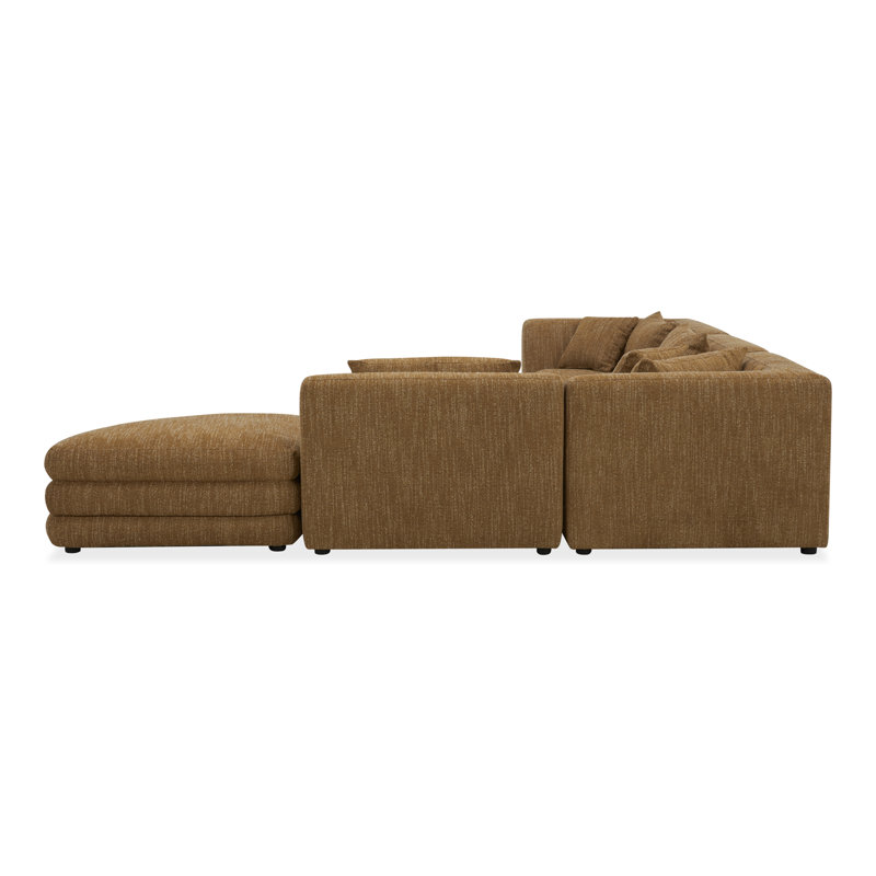 Donia 5 - Piece Upholstered Sectional, Amber Glow Mustard Tweed