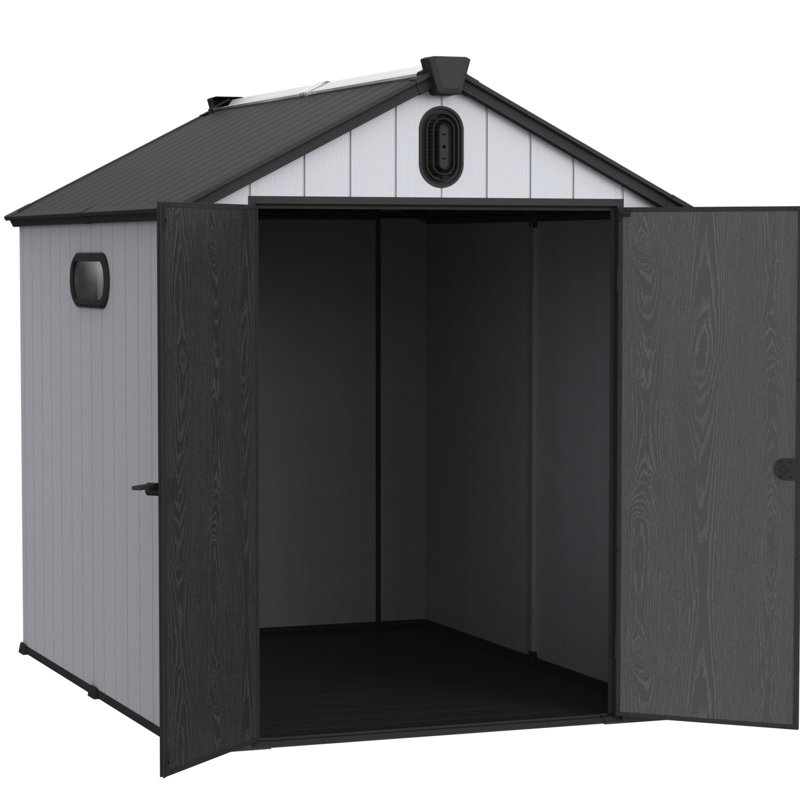 Pièce de rangement pour la cour arrière 6 * 8Ft avec grand espace - plastique, remise extérieure pratique pour les outils