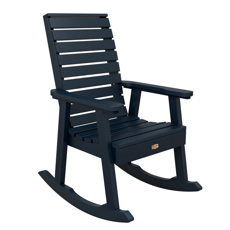 Chaise berçante en plastique Elisiah, Bleu fédéral