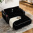 Modern Bed With Adjustable Back, Port, Ashtray & Phone Mount - Black Velvet Foldable Back And Function  Black