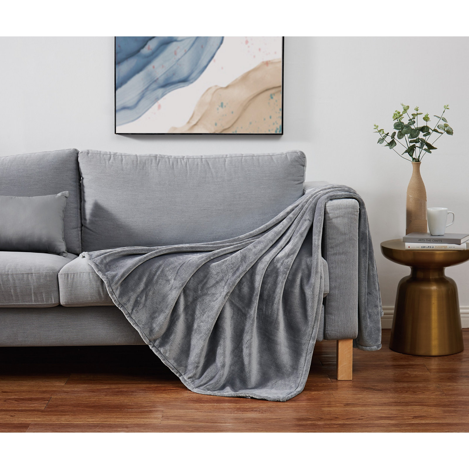Balee Knitted Throw Blanket, Gray, 50" W x 60" L