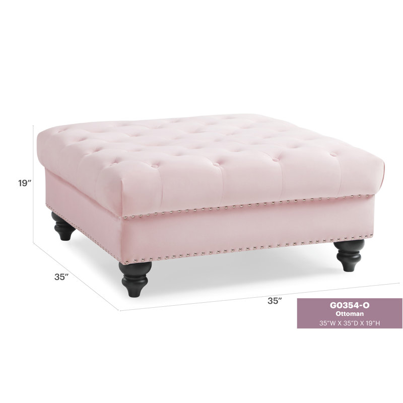 Blagdon Velvet Ottoman, Pink