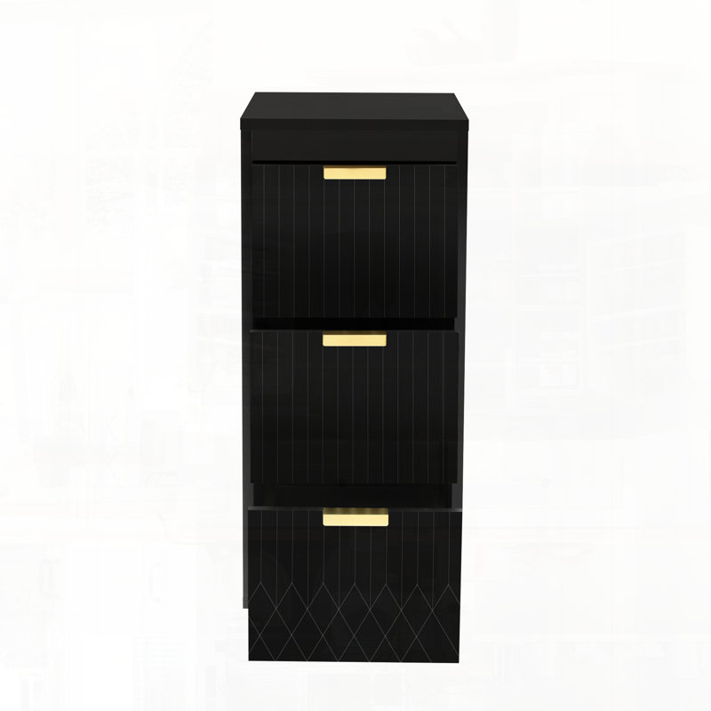 Armoire flottante murale multifonctionnelle avec tiroirs, Noir