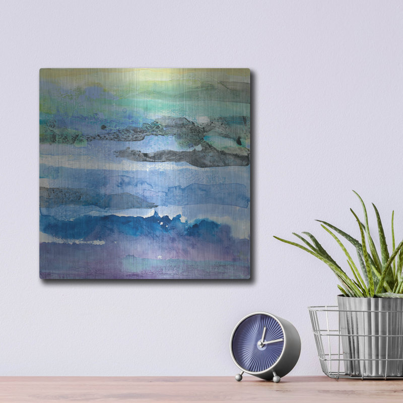«Abstract Layers 1» par Albena Hristova, art mural en métal, 12 po x 12 po
