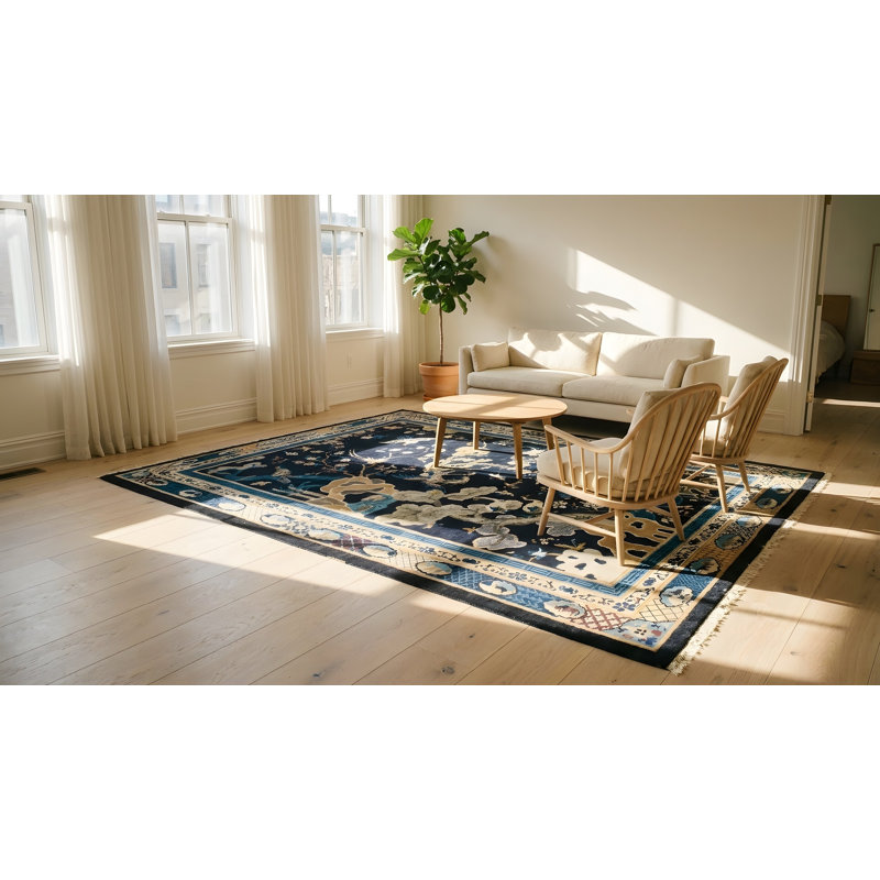 Artistic Animal Design Antique Room Size Chinese Peking Rug