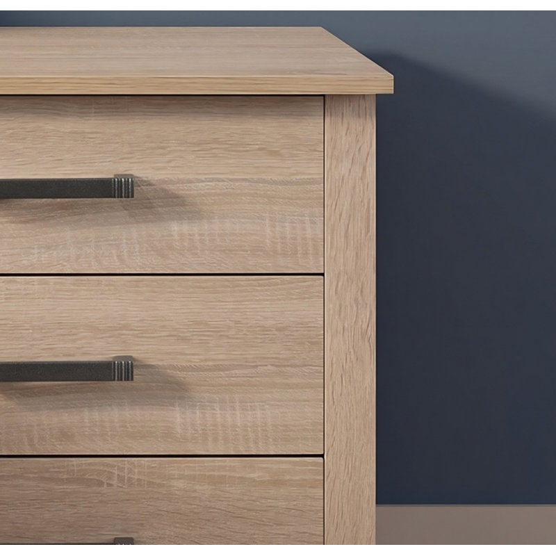 Saguenay Sandle Wood 3 Drawers Nightstand, Sandle Wood