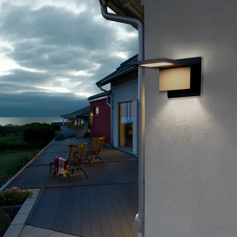 Elainea Wall Light Outdoor LED Wall Mount Lamp Modern Wall Sconce Lighting Lantern Fixture Aluminum, Black