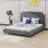 Upholstered Platform Bed With Thick Fabric, Solid Frame And Stylish Curve-Shaped Design-114264718-114264716
