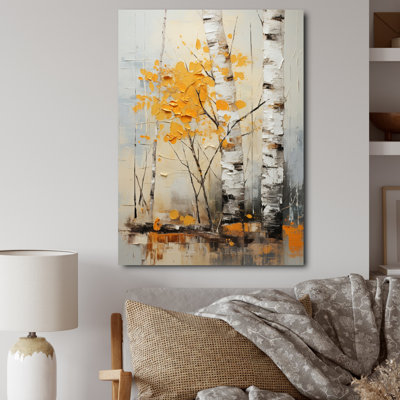 «Brandow Birch Woods Autumn Tapisserie II», reproduction sur toile