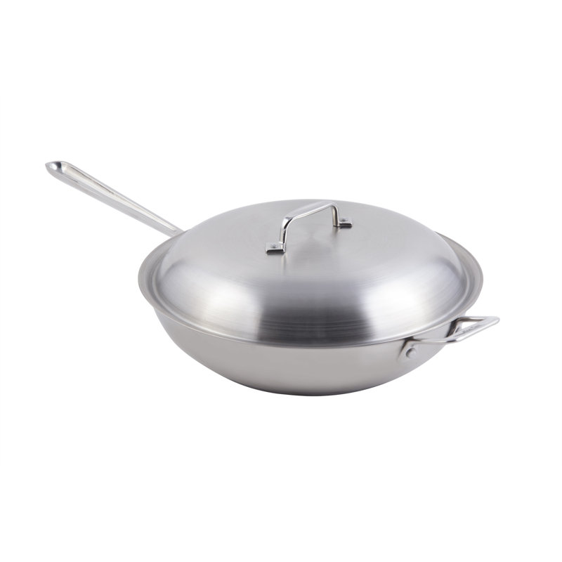 Bon Chef Cucina 3.5 qt. Non-Stick Stainless Steel Saute Pan with Lid