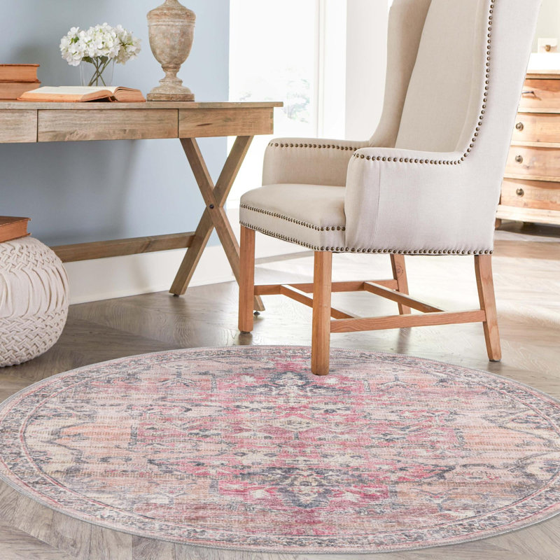 Engelman Washable Oriental Indoor Rug, Round 7'10"