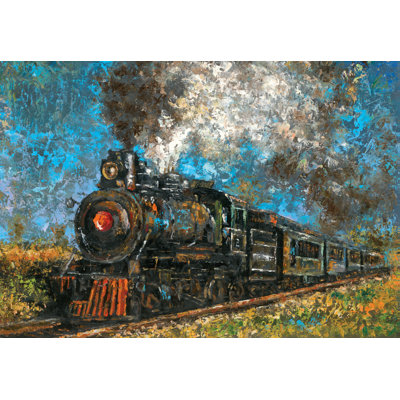 Painted Train - Wrapped Canvas Painting